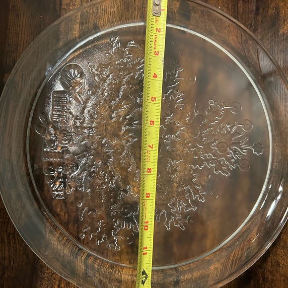 Vintage Clear Glass Serving Christmas Tree Sandwich Cake Plate Platter 13" - Picture 2 of 4